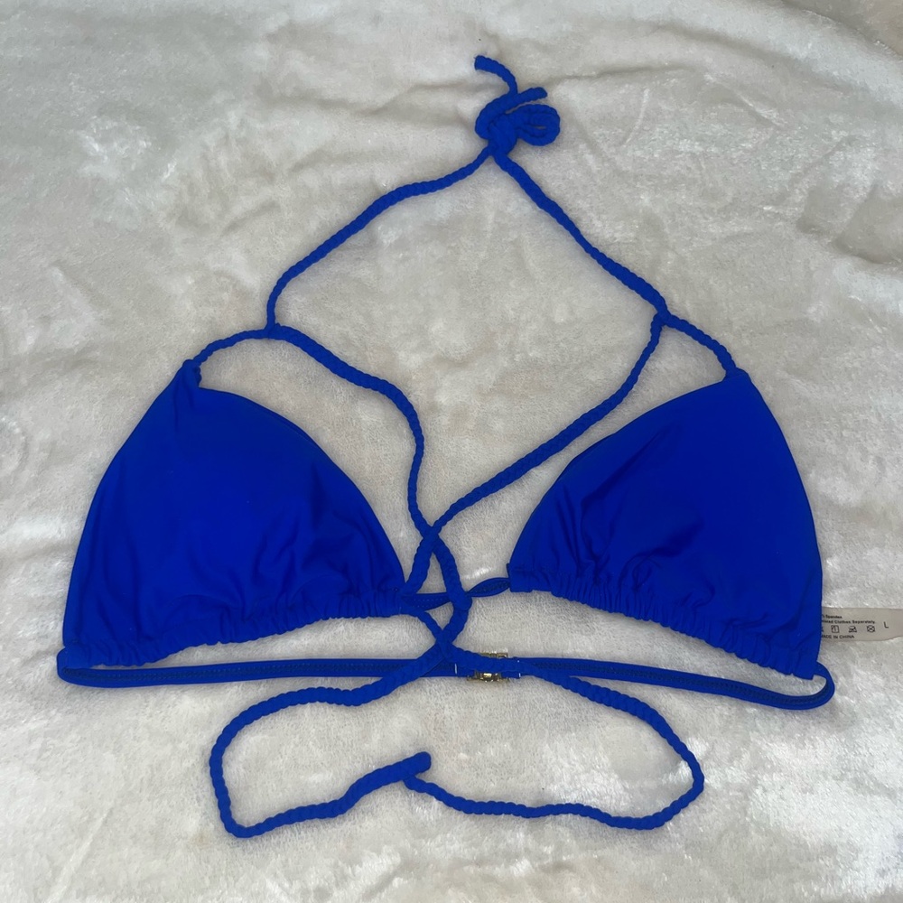 Vibrant Blue Triangle Bikini Top - image 1